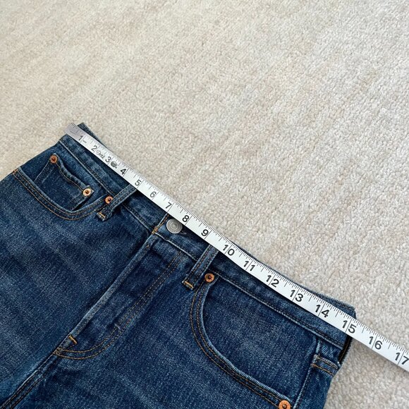 Levi’s White Oak Cone Denim High Rise Button Fly Blue Jeans Denim Shorts 28 - Picture 7 of 10